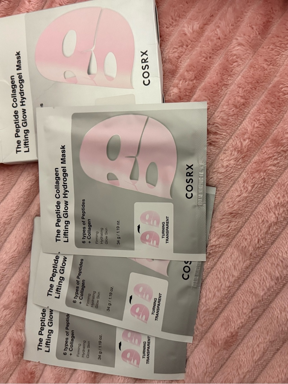 COSRX Peptide Collagen Lifting Glow Hydrogel Mask - Pink